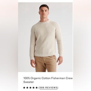 Quince Men's Organic Cotton Cream Crewneck Sweater